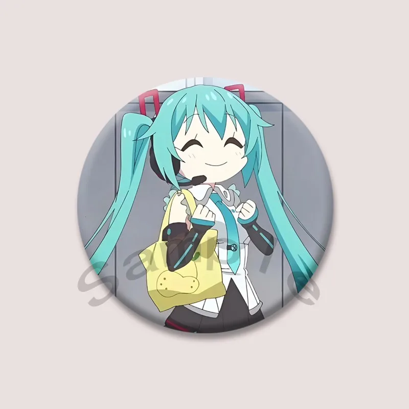 Kawaii Virtual Singer Mik Round Shape Badge Snap-in Cartoon Brooch Anime Project Sekai Lapel Pins Bag Accessories Gifts for Kids image 4