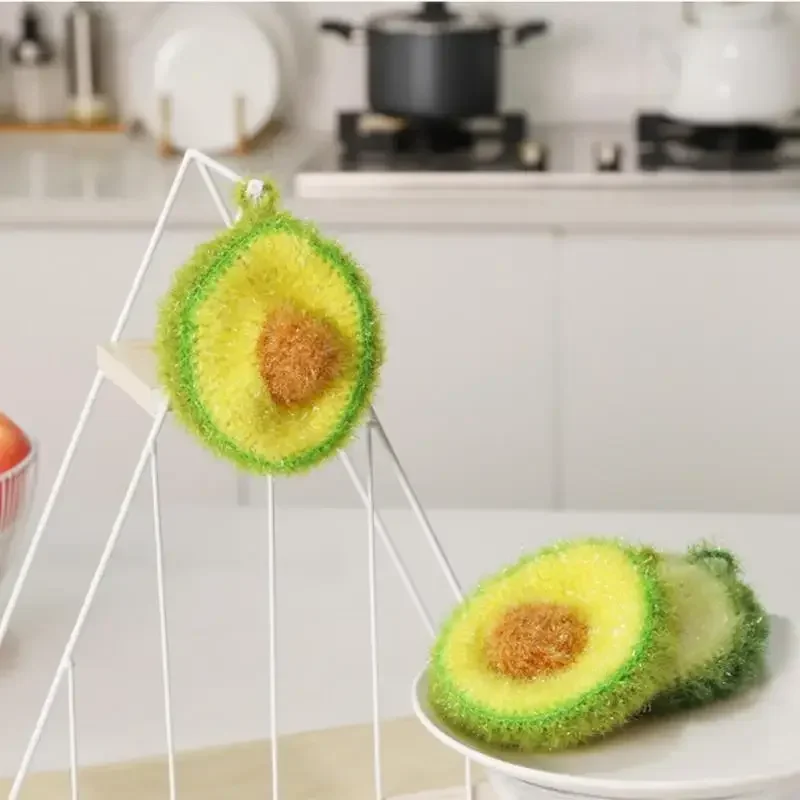 1PC Korea Avocado Dishwashing Towels Acrylic Polyester Silk Dish Cloth Cleaning Cloth Kitchen Washing Towel Reusable For Kitchen