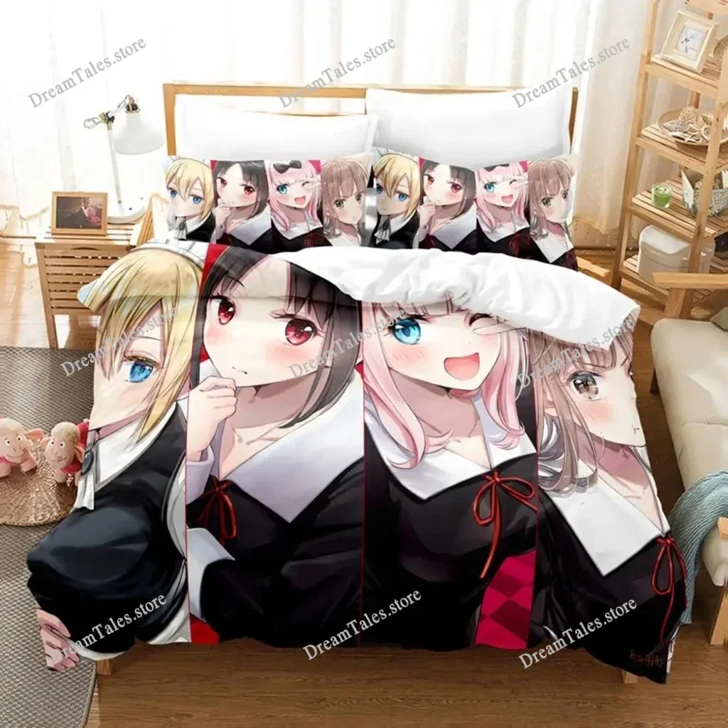 3D Print Anime Kaguya-sama Love Is War Miss Huiye Bedding Set Boys Girls Twin Queen Size Duvet Cover Pillowcase Bed Kids Adult