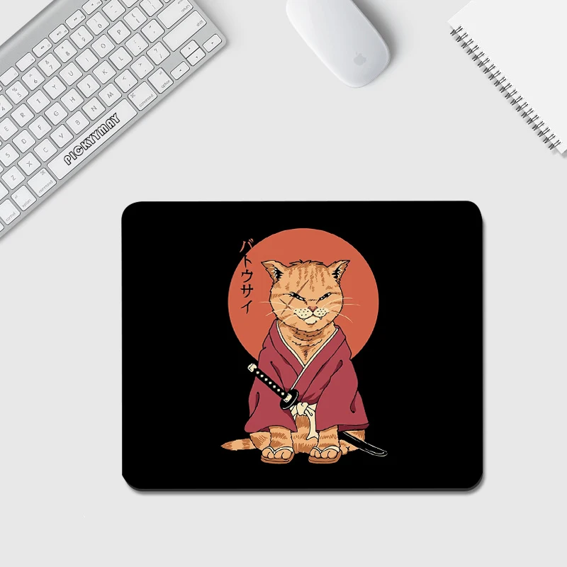 Warrior Cat Mousepad Small Office Computer Desk Mat 18x22cm Design Mouse Pad Laptop XS Desk Pad Little Mouse Mat