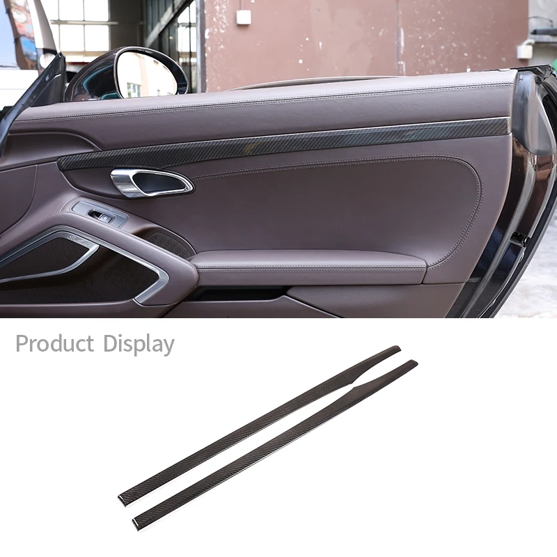 Dla Porsche 911 718 982 Boxster 2012-2019 Prawdziwe włókno węglowe Wewnętrzny panel drzwi samochodu Dekoracyjna osłona Akcesoria ochronne