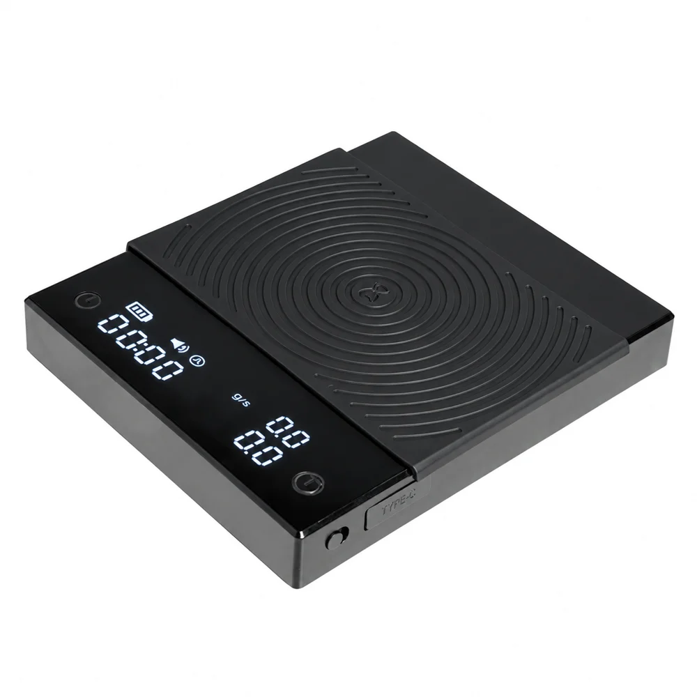 Basic 2 Black Mirror Pour Over Coffee Scale Flow Rate Display Auto ...
