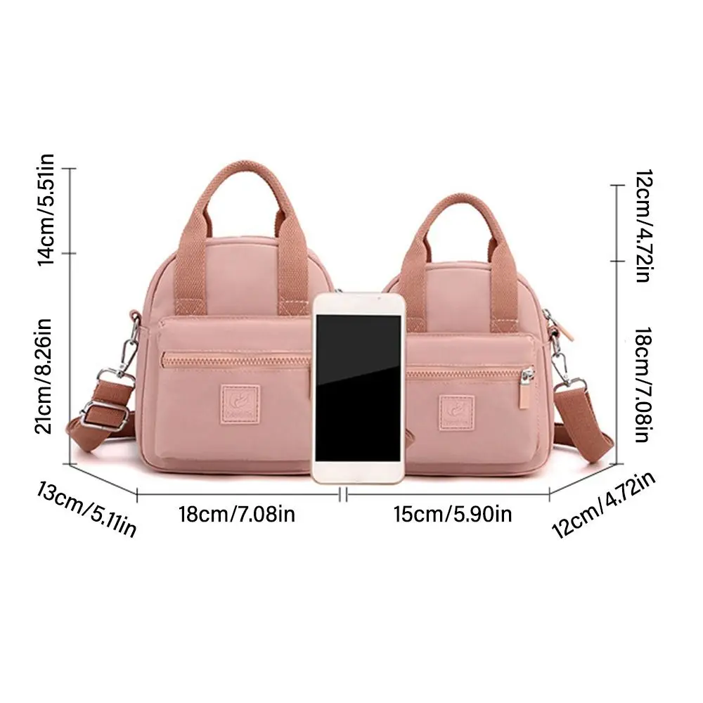 Women Casual Crossbody Shoulder Bag Girls Simple Fashion Zipper Handbags Nylon Waterproof Solid Messenger Tote Bag Lightweight