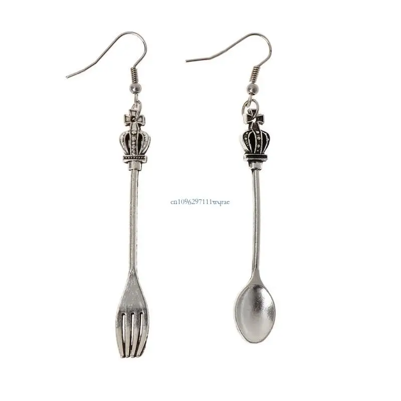 Unique Spoon Fork for Triangle Ruler Studs Earrings Birthday Gift for Family
