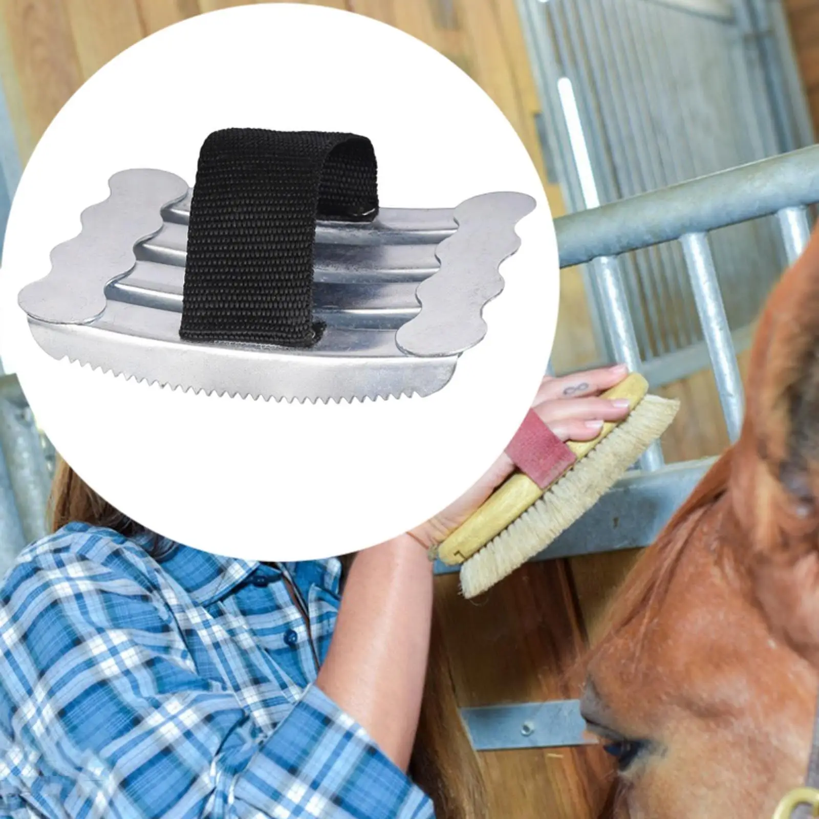 

Инструмент для ухода за лошадьми, лезвие для выпадения, портативное лезвие из нержавеющей стали, удобное удаление волос и грязи, инструмент для чистки скота, щетка для лошади