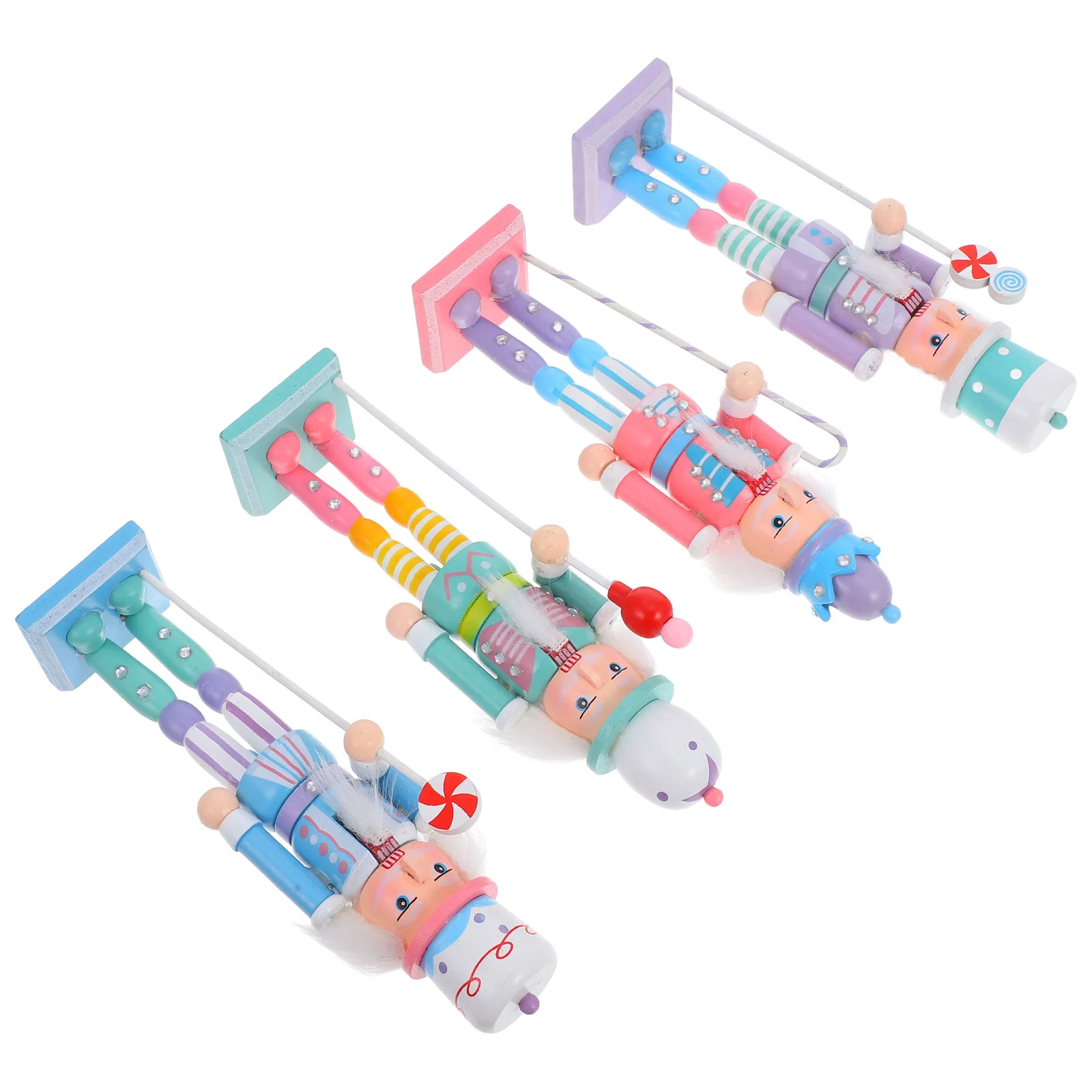 

18cm Wooden Nutcracker Figurine Christmas Decor nament Desktop Fireplace Home Decoration Xmas Gift Wood Soldier Figure