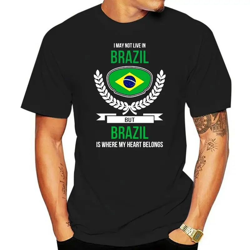 Brazil T-Shirt My Heart Belongs To Brazil Country Love Ladies High Quality Women Cotton Clothing T-Shirts Ringer T Shirt