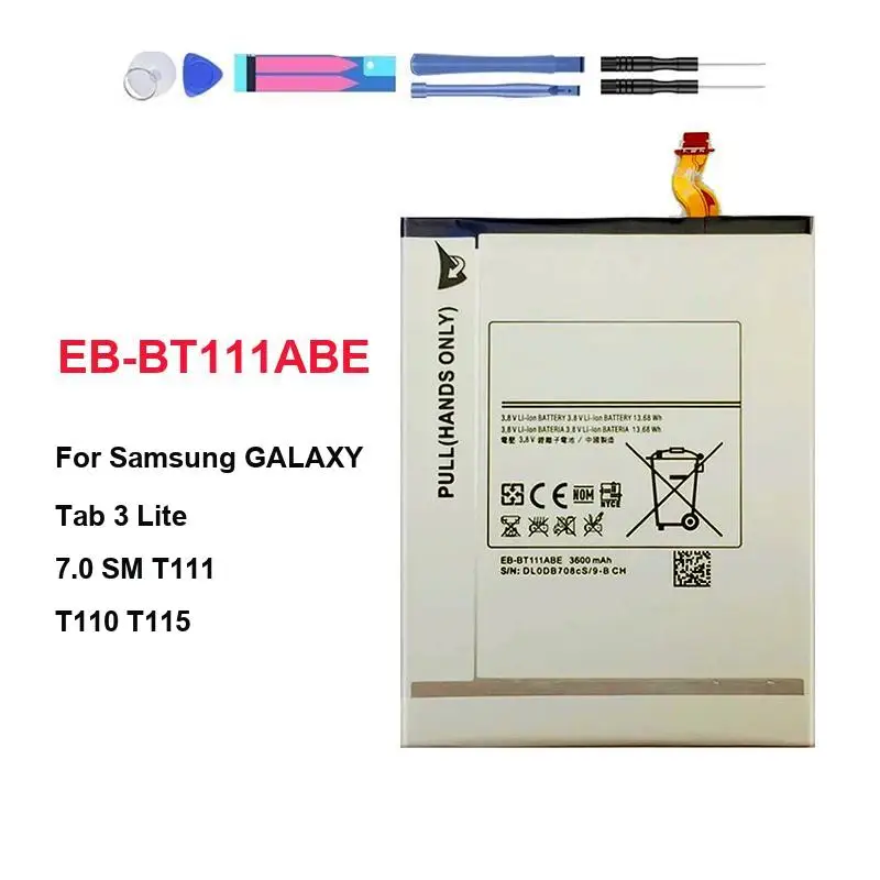 

Для Samsung Galaxy Tab 3 Lite 7.0 SM T111 T110 T115 EB-BT111ABE безопасная и надежная сменная батарея для планшета, 3600 мАч