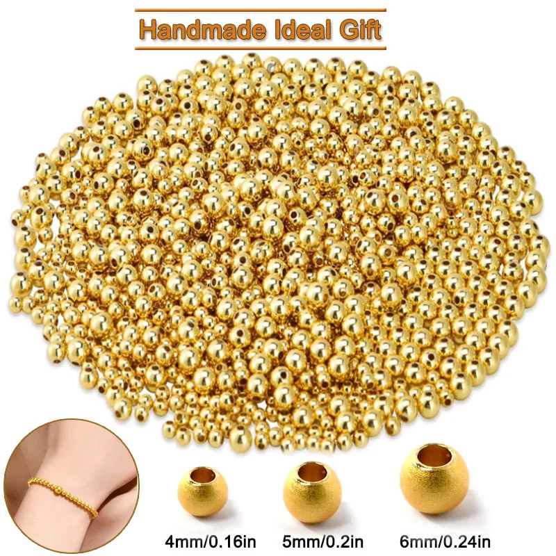

100 pieces of 18K Golder filled spacer beads used for making jewelry bracelets round bracelet beads small ball gold filled beads