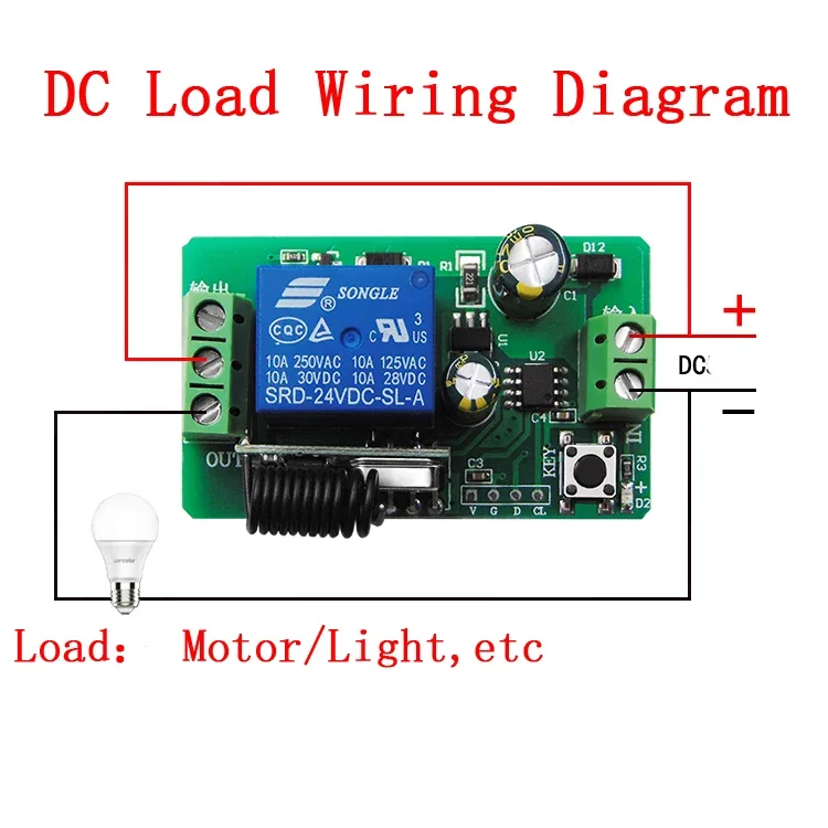 GERMA 433Mhz bezprzewodowy pilot przełącznik DC 12V 1CH moduł odbiorczy przekaźnika RF + 2botton nadajnik do drzwi bramy śmieci