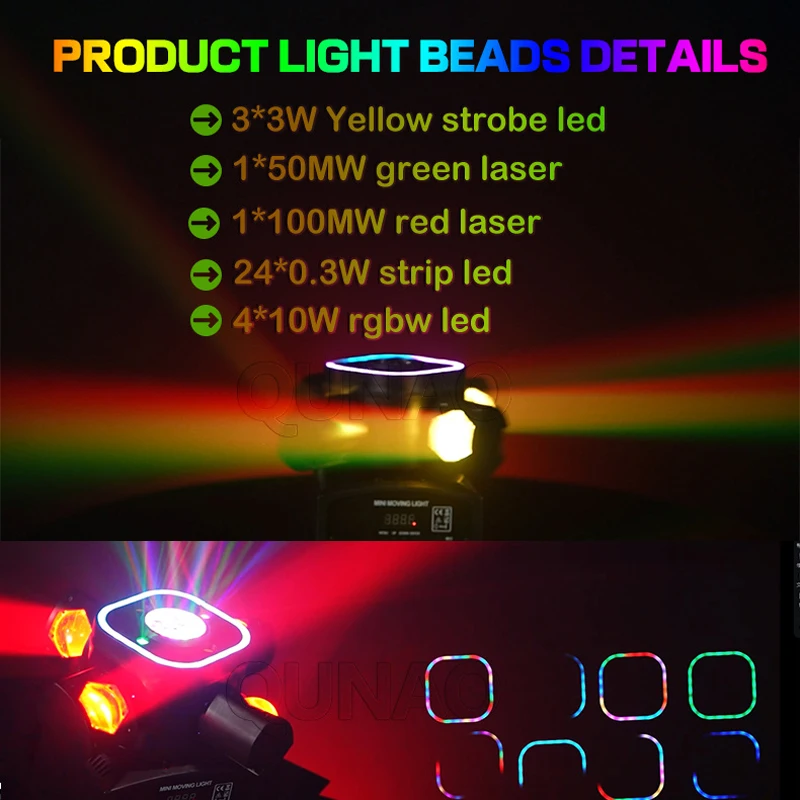 ¡Nuevo! 70W luces LED con cabezales móviles DJ RGBW efectos de Club iluminación Dmx Navidad discoteca danza boda fiesta evento luces