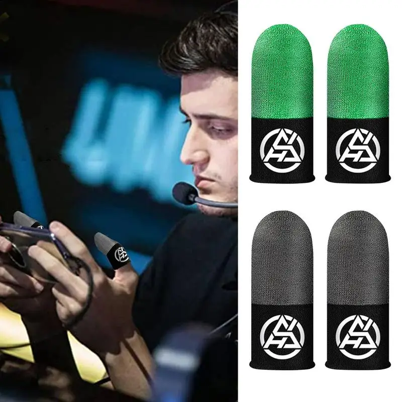 1 Pair LuminousFingertips Sweat-Proof Game Finger Sleeve Finger Cots Cover Sensitive Mobile Touch Glove ForPUBG Phone Games