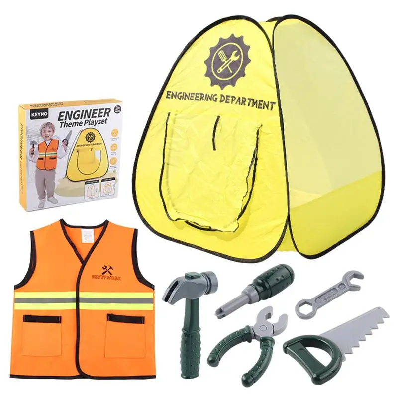 Construction Worker Costumes Toddler Dress Up Clothes Kids Halloween Costumes Kid Builder Career Outfit With Practical