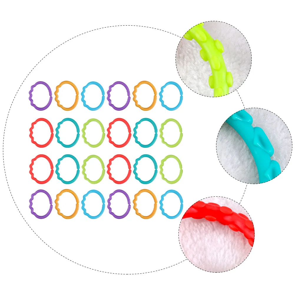 

48pcs Hand-grabbing Connecting Rings Baby Sensory Toys Multicolor Portable Molar Playthings Teether Safe