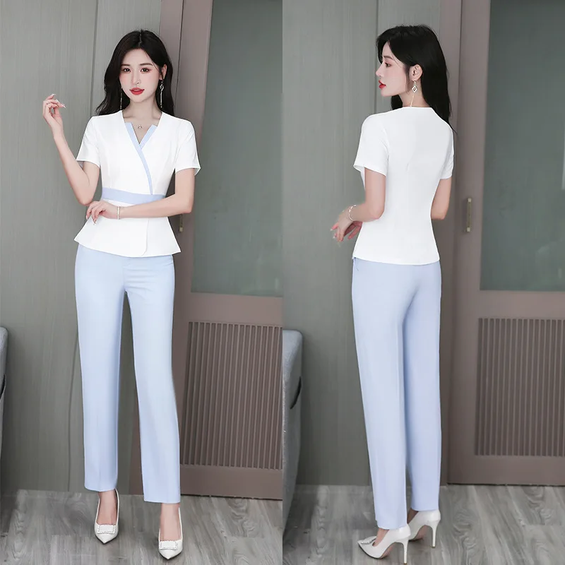 Foot Bath Work Clothes Beautician Uniform New Health Salon Spa Massage Beauty Salon Trouser Suit Workwear for women