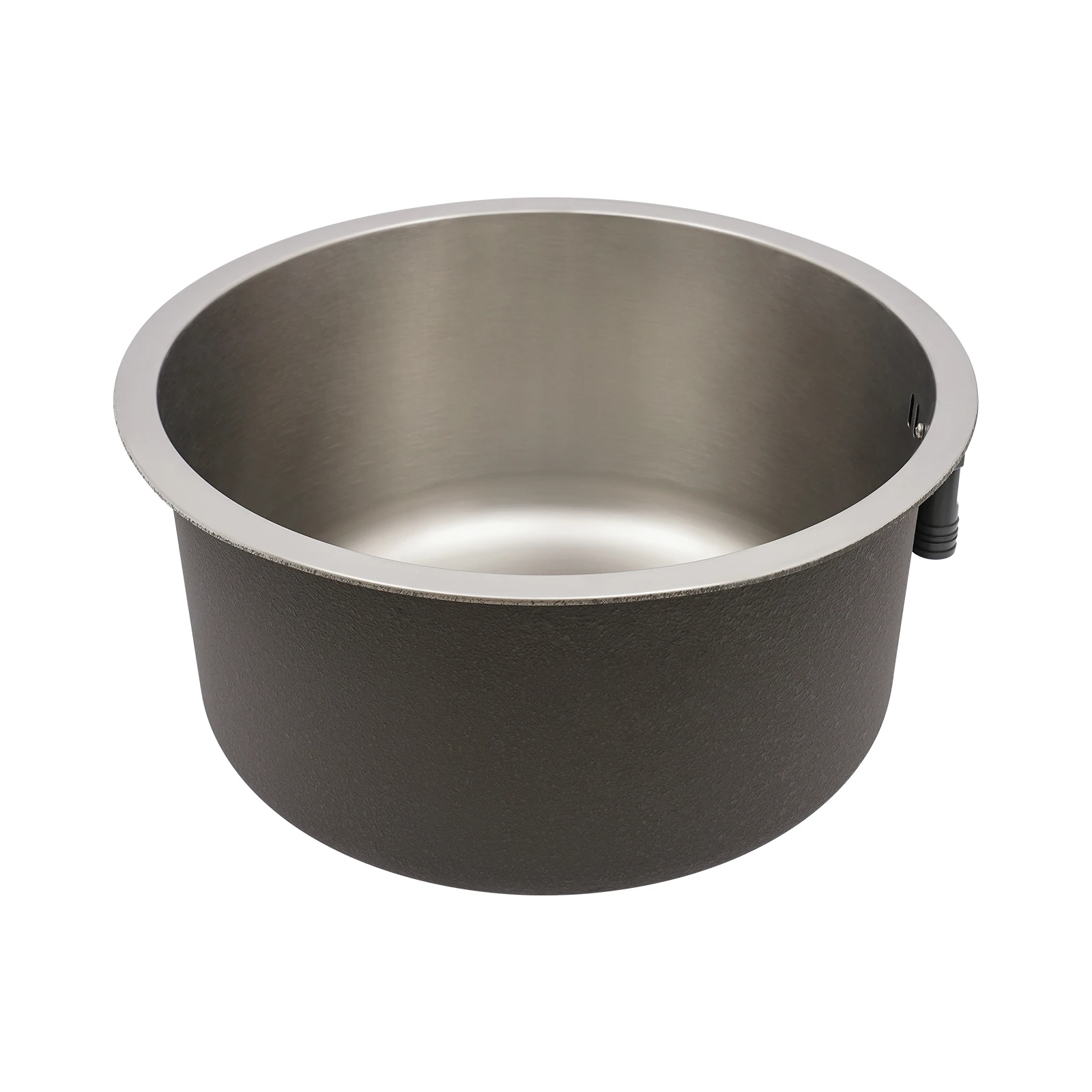 Image 5: Mini évier rond rond avec raccord de tuyau de vidange, 41cm de diamètre, acier inoxydable 304 pour la cuisine