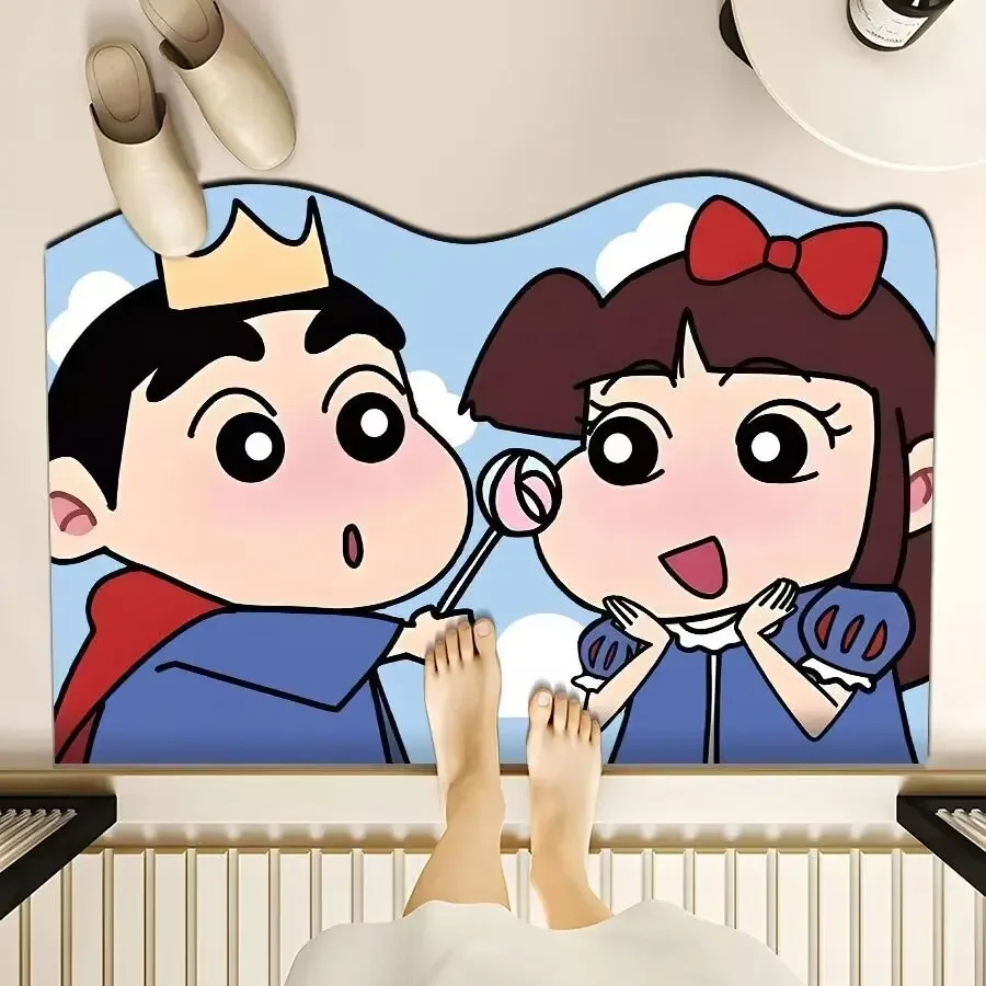 New Anime Cute ‌Crayon Shinchan Bathroom Mat, Cute Girls and Boys Universal Entry Mat Bathroom Absorbent Mat Accessories