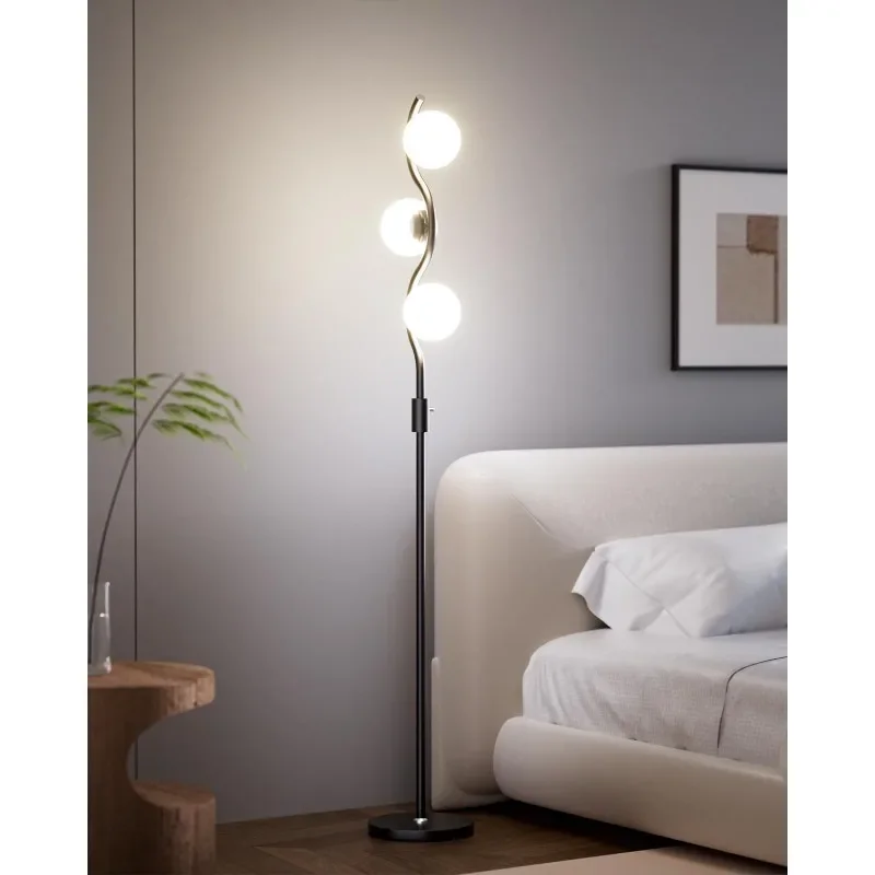 

l # Pink Floor Lamp, with 3 Soft Warm White Eye Care 3000K Bulbs Included