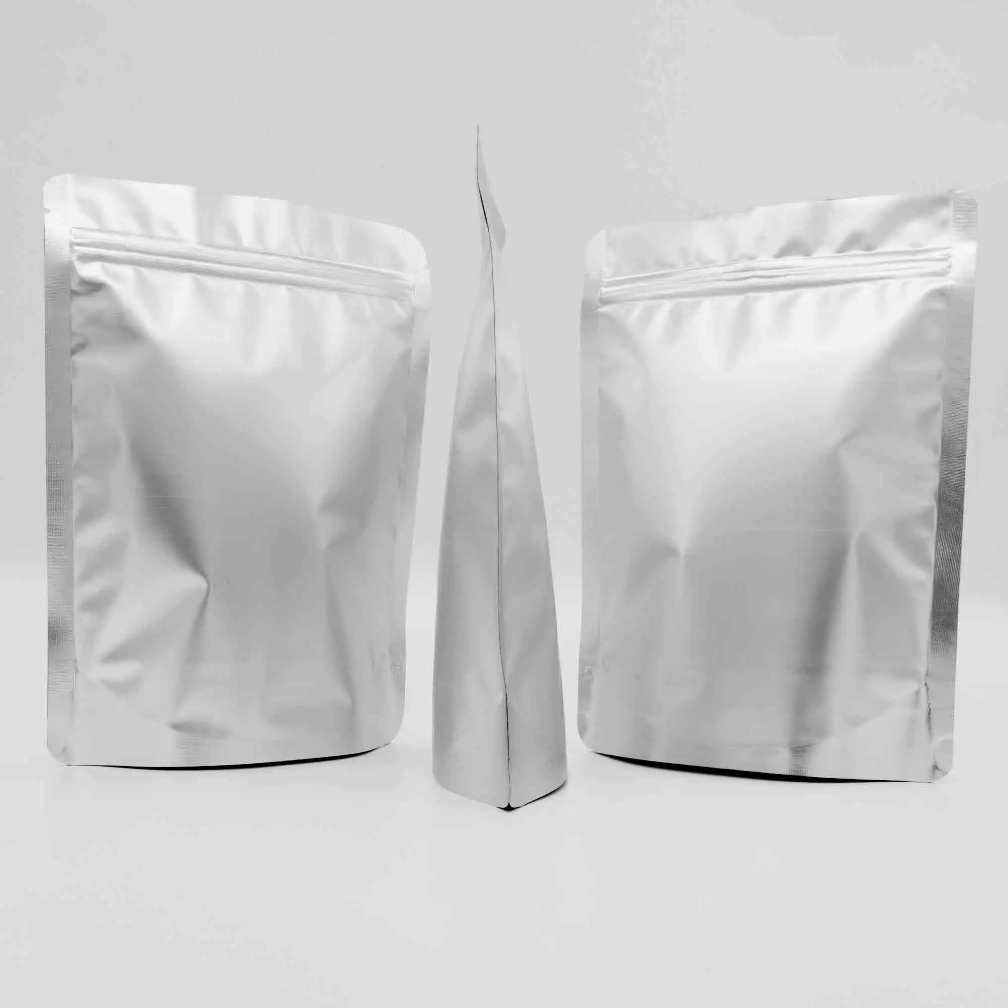 16x22cm Smell Proof Ziplock Mylar Bag Heat Seal Protein Powder Flour Packaging Aluminum Foil Silver Zipper Stand Up Pouch