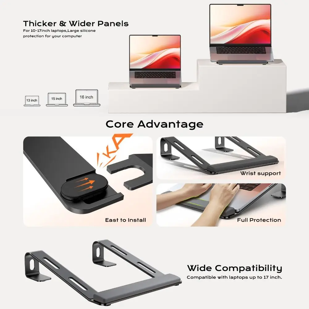New Acrylic Laptop Stand with Wrist Support Transparent Laptop Cooling Stand Ergonomic Non-slip Tablet Stand For Typing/Reading