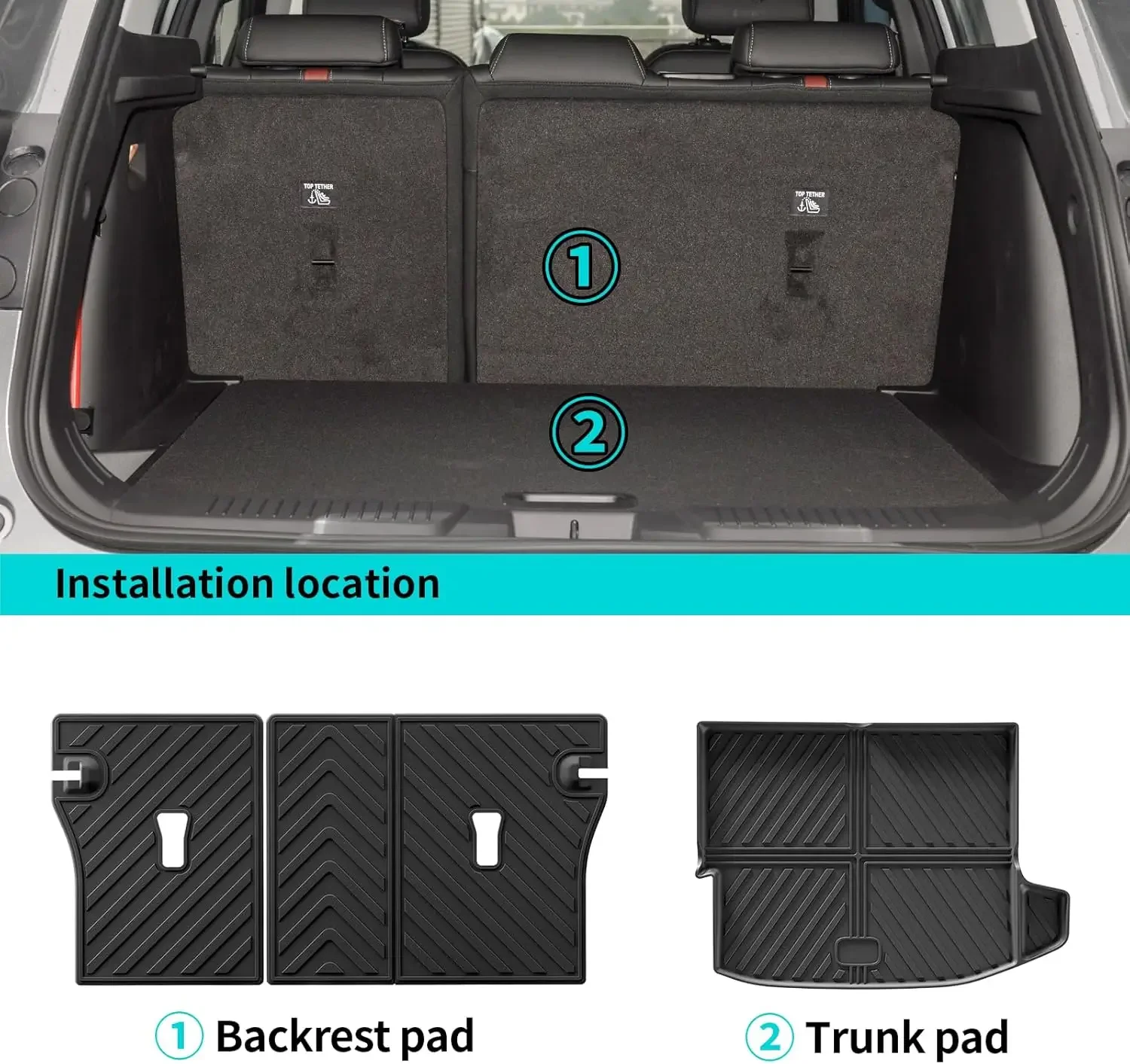 الحصير وسجادة أرضية لملحقات تشيفي تراكس لعام 2024 2025 جميع الأحوال الجوية بطانات أرضية TPE بطانة صندوق السيارة وسادة التمهيد الصف الأول والثاني المضادة للـ #3