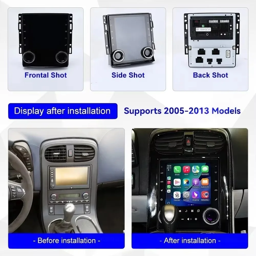 For Chevrolet Corvette C6 2005 2006 2007 2008 -2013 Carplay Stereo Car Android Radio Multimedia Player GPS Navi Bluetooth Audio