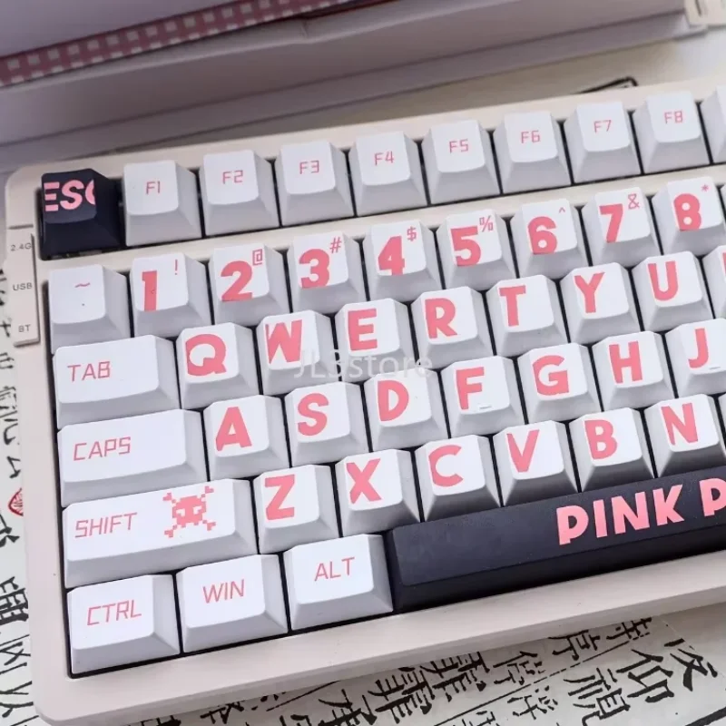 Pink large character keyboard keycap personalized original vgn Ning Langzhi spider atk68 75 98 99 104 keyboard cap