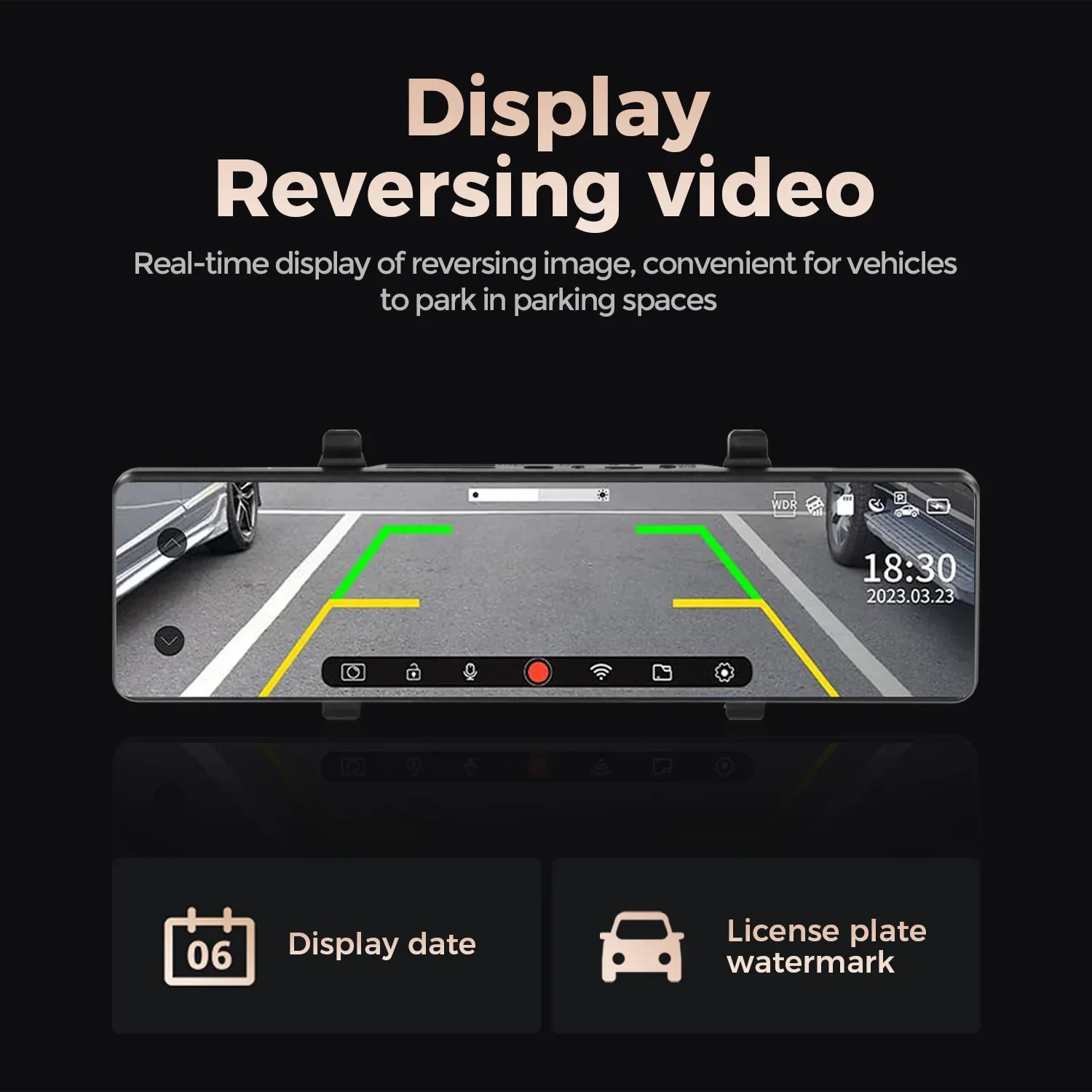 Cámara con espejo de 11,26 pulgadas, grabadora de vídeo, cámara frontal 2K y 1080P, cámara Interior para coche, espejo, Carplay, Android, Auto, BT, AUX, Radio FM