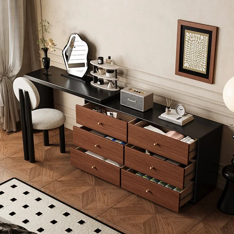 

vintage Dressing Table soild wood For Home Bedroom Furniture Vanity Chest Of Four Drawers Mirror Apartment Dressing Table Set