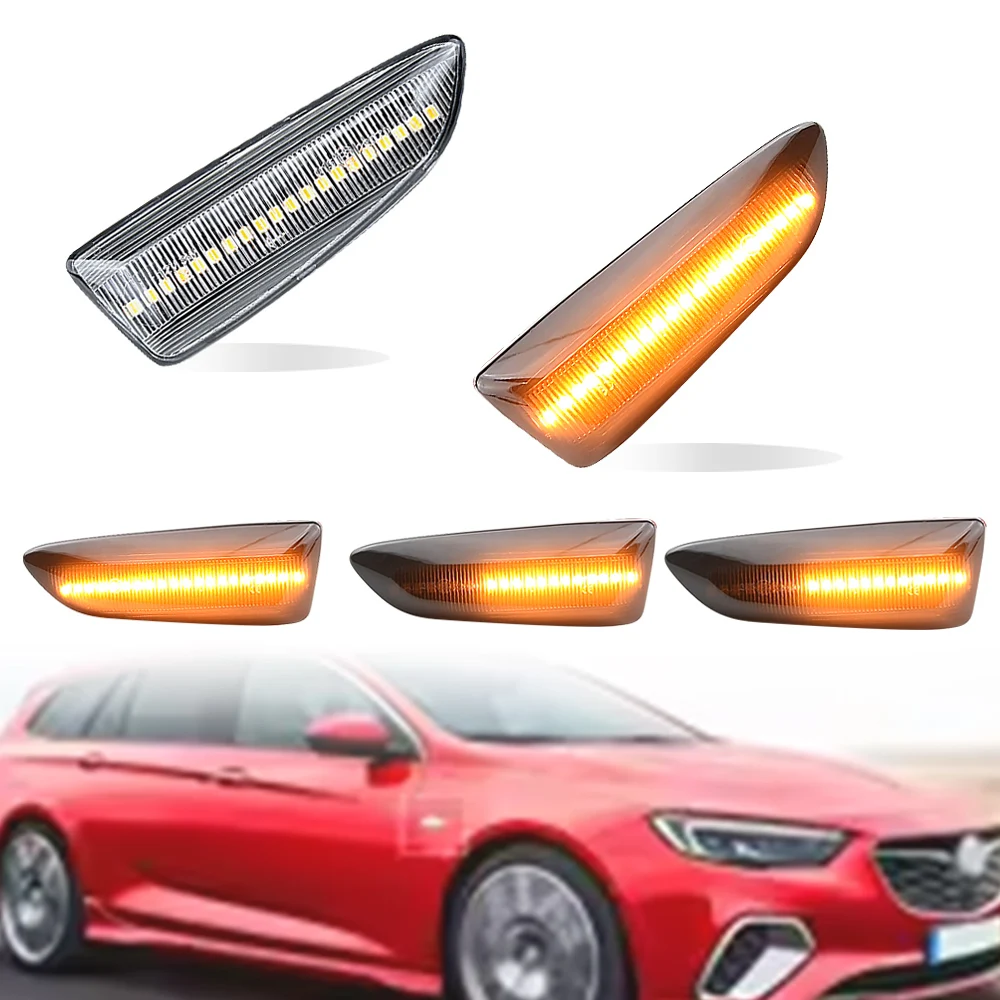 2x Car Side Marker Lights Dynamic LED Turn Signal For Opel Vauxhall Astra J K Crossland X Insignia B Zafira Side Fender Lamp