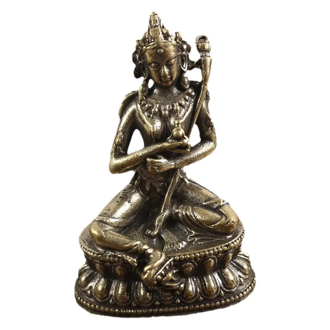 Brass God of Wealth Thousand-Armed Guanyin Bodhisattva Tibetan Buddha Statue Brass Metal Crafts Ornament