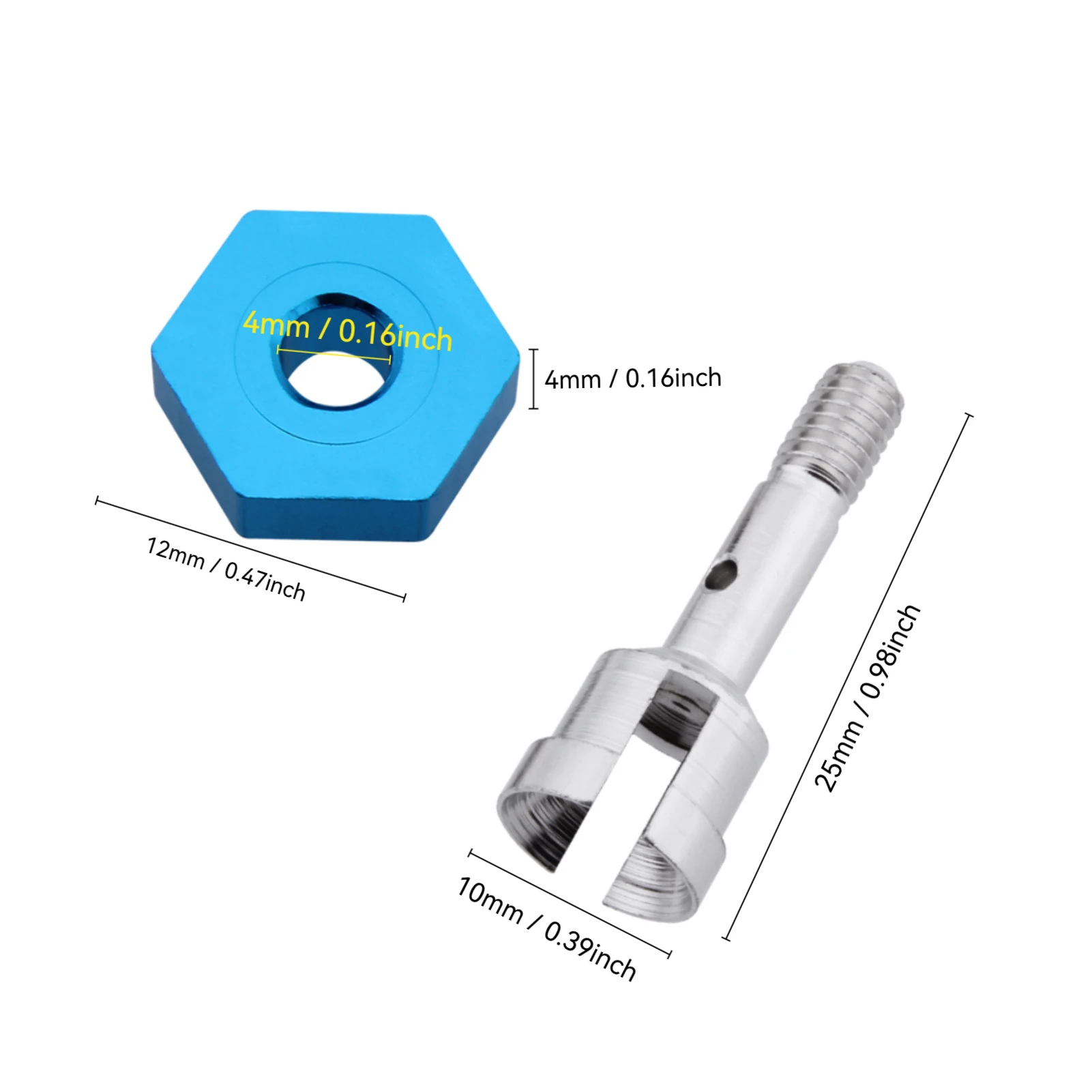 HobbyPark Aluminum 7mm-12mm Wheel Hex Hub Convert Adapter Upgrade for Wltoys A949 A959 A969 A979 K929 Axle Shaft Locknuts 4pcs