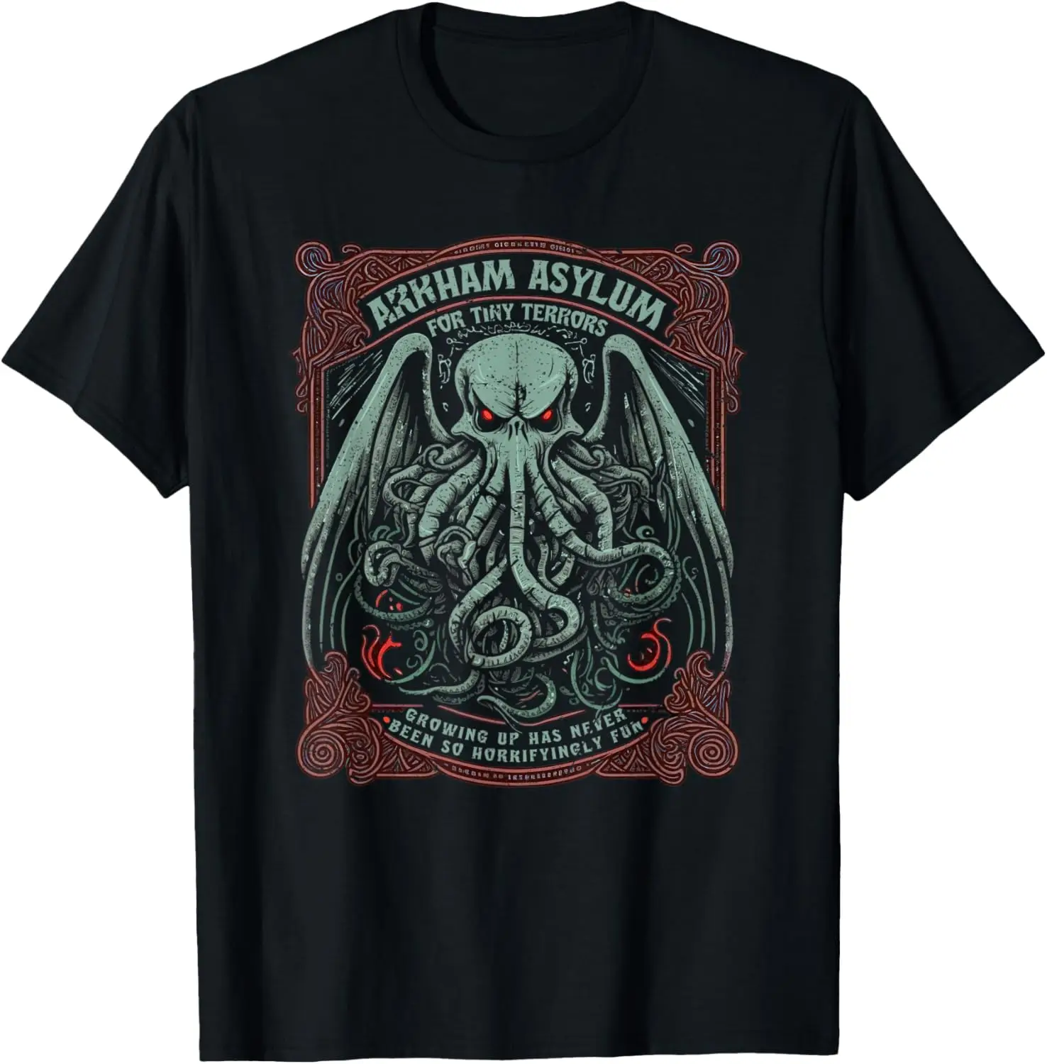 Grafica dell'ascilo di Cthulhu Arham, maglietta di Cthulhu dell'orrore cosmico