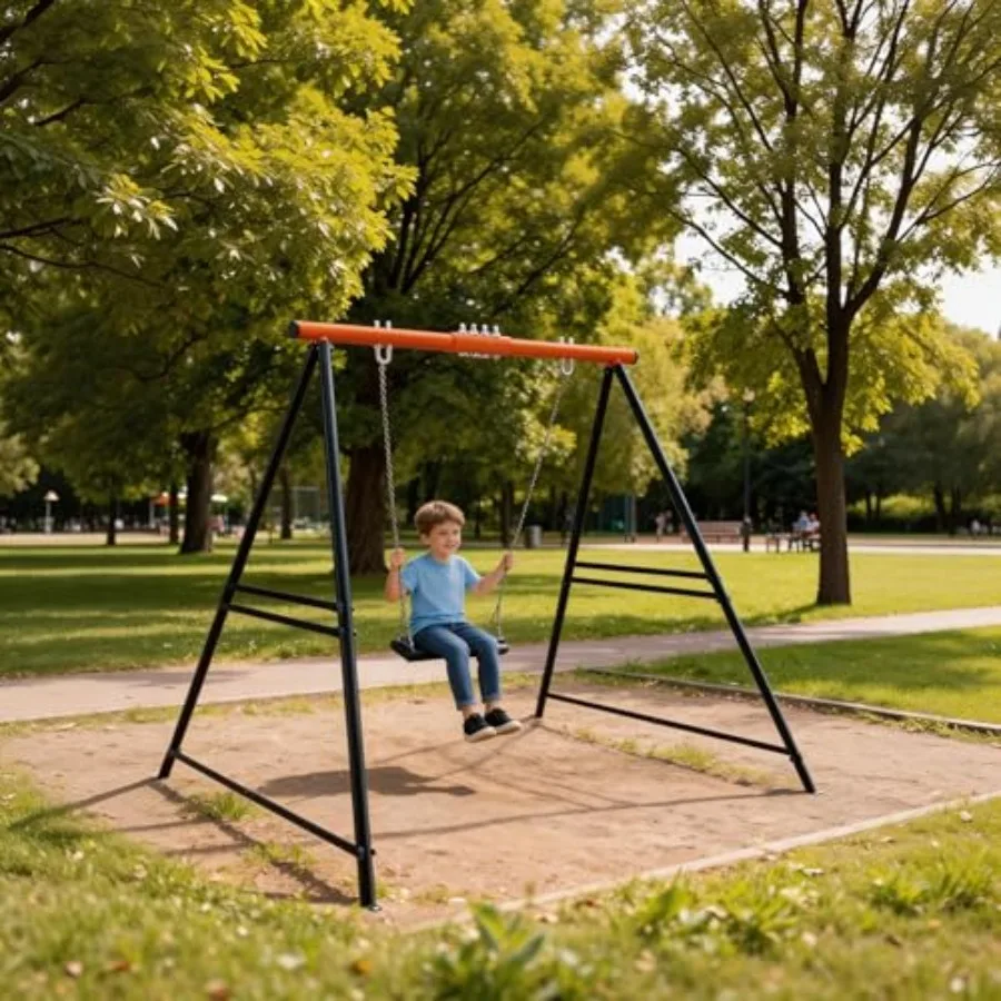 

A-Frame Hammock Chair Stand for Backyard Patio Playground Park Heavy Duty Steel Frame Black 440LBS Max Load Swing Set Stand Onl