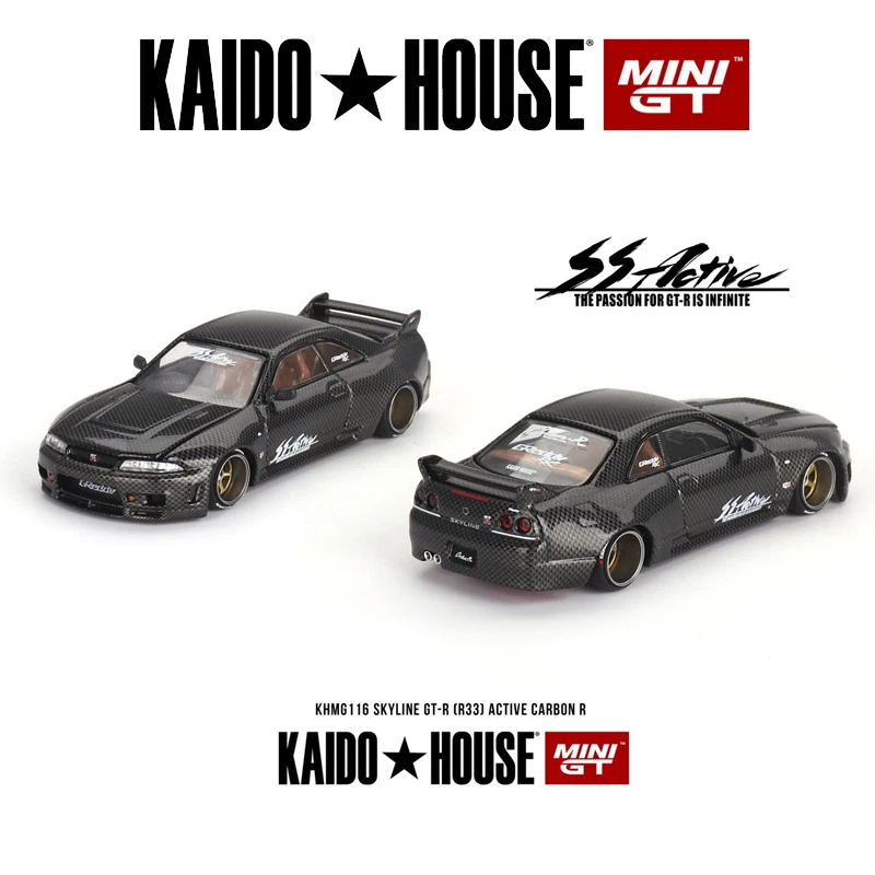 Kaido House MINIGT  R33 Black Full Carbon alloy car model KHMG 116