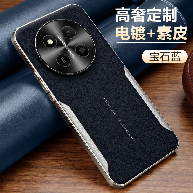 

Funda For Honor Magic 7 Lite X9C Case Luxury Matte Leather Texture Electroplated Frame Glare Camera Protection Bumper Back Cover