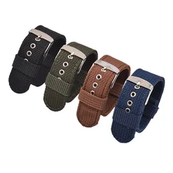 16mm 18mm 20mm 22mm 24mm Waterproof Watch Band Soft and Comfortable Nylon Strap Universal Replacement Canvas Watchband