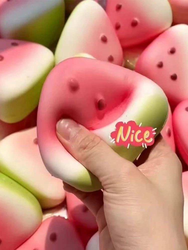 Anti-Stress Langsam Aufsteigendes Frucht-Squishy: Niedliches Wassermelonen-Fidget-Spielzeug mit Langsamer Rückfederung, Weiches Stressabbau-Quetschspielzeug