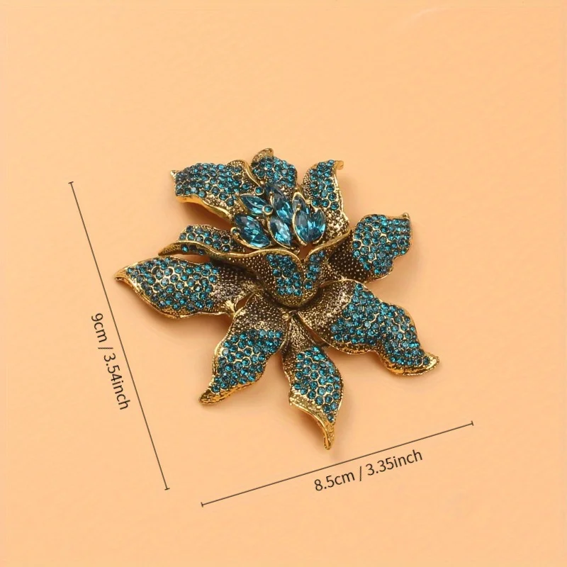 Vintage Orchid Rhinestone Brooch Women High-end Luxury Jewelry Niche Design Exquisite Corsage Accessories Lady Party Banquet Pin