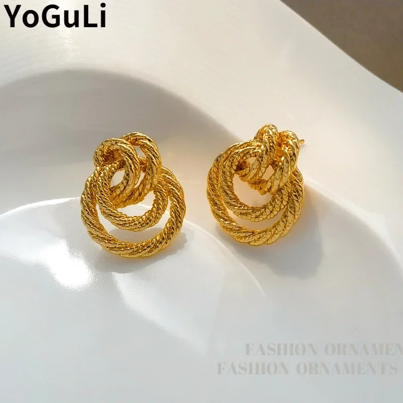 

Modern Jewelry Vintage Temperament Multi Layer Circle Drop Earrings For Women Popular Accessoreis