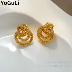 Modern Jewelry Vintage Temperament Multi Layer Circle Drop Earrings For Women Popular Accessoreis
