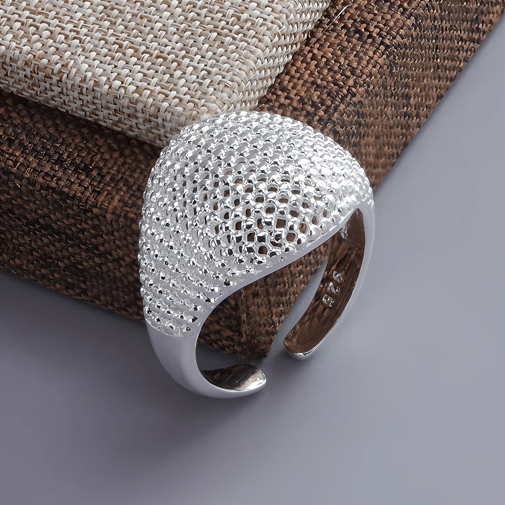 925 Sterling Zilveren Ketting Knoop Ring Voor Vrouwen Wrap Brede Band Rock Geometrie Punk Sieraden Gift Groothandel Dropshipping - afbeelding 1
