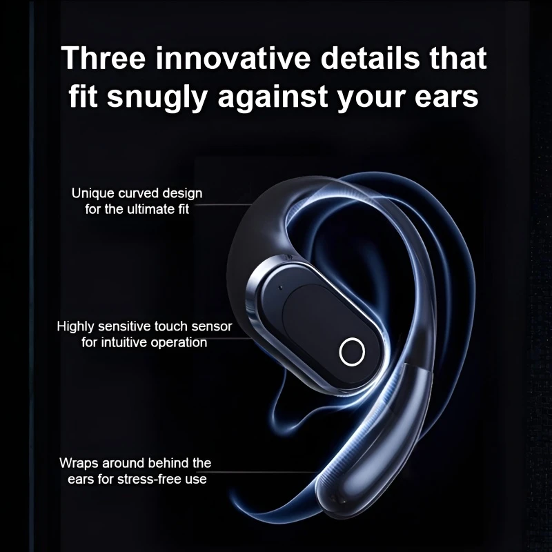 Casque sans fil Bluetooth à traduction ouverte, intra-auriculaire magnétique, affichage numérique, casque d'écoute rotatif