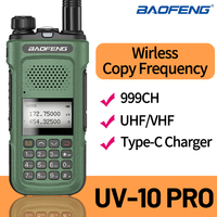 Baofeng UV-10R Pro Type-C Charger Walkie Talkie Two Way Radio Dual Band V/UHF 999CH Handheld For Camping Hunting Hiking Travel