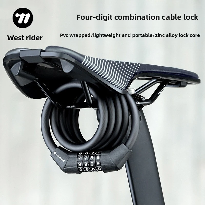

Bicycle padlock, portable cable lock, zinc alloy anti-theft mountain bike padlock, cycling equipment