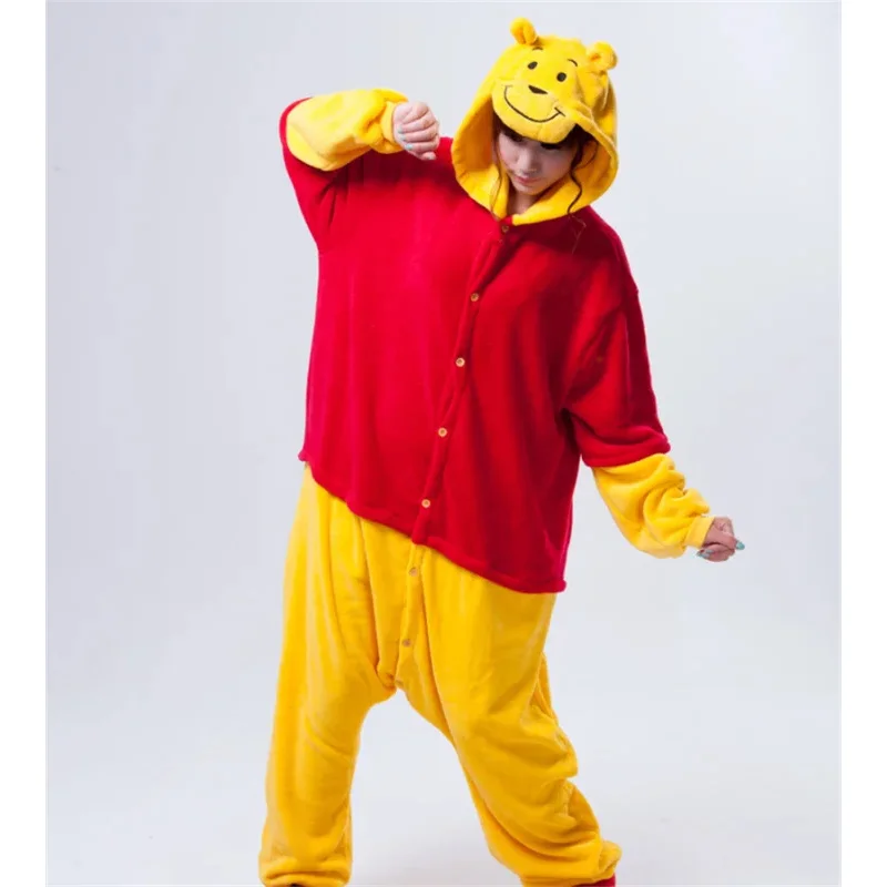 

l2025l Хэллоуин унисекс костюмы винни медведя комбинезоны Монстр косплей пижамы для взрослых пижамы с животными комбинезон