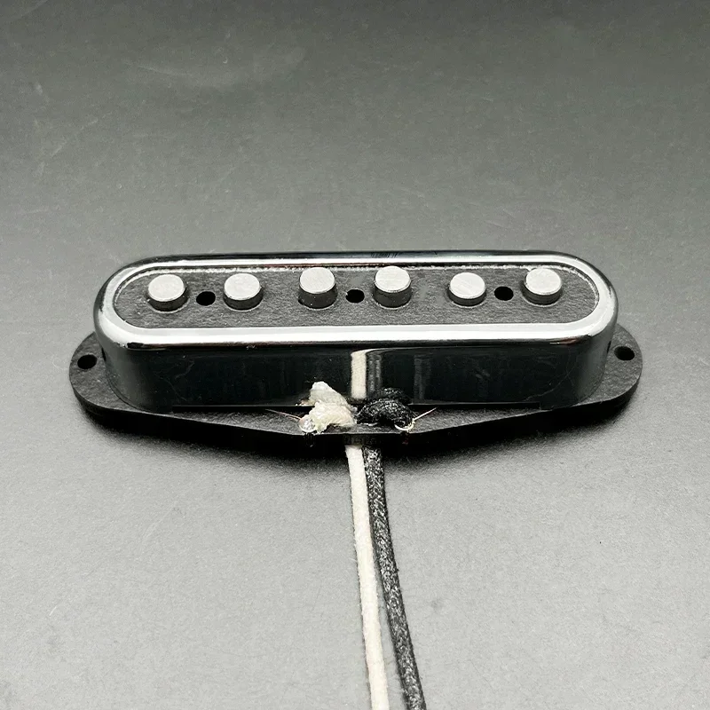 Alnico 3 Staggered ST Style Electric Guitar Pickup with Open Brass Cover Fiber Bobbin ST Pickup Vintage Style Chrome