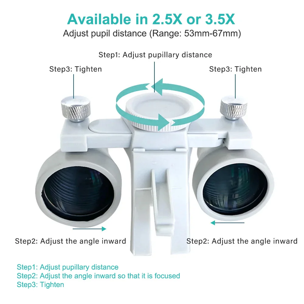 Stomatologiczne LED reflektor do powiększenia lornetki lupy Denspay 5W światło 2.5X 3.5X dentystyczne chirurgiczne reflektory laboratoryjne