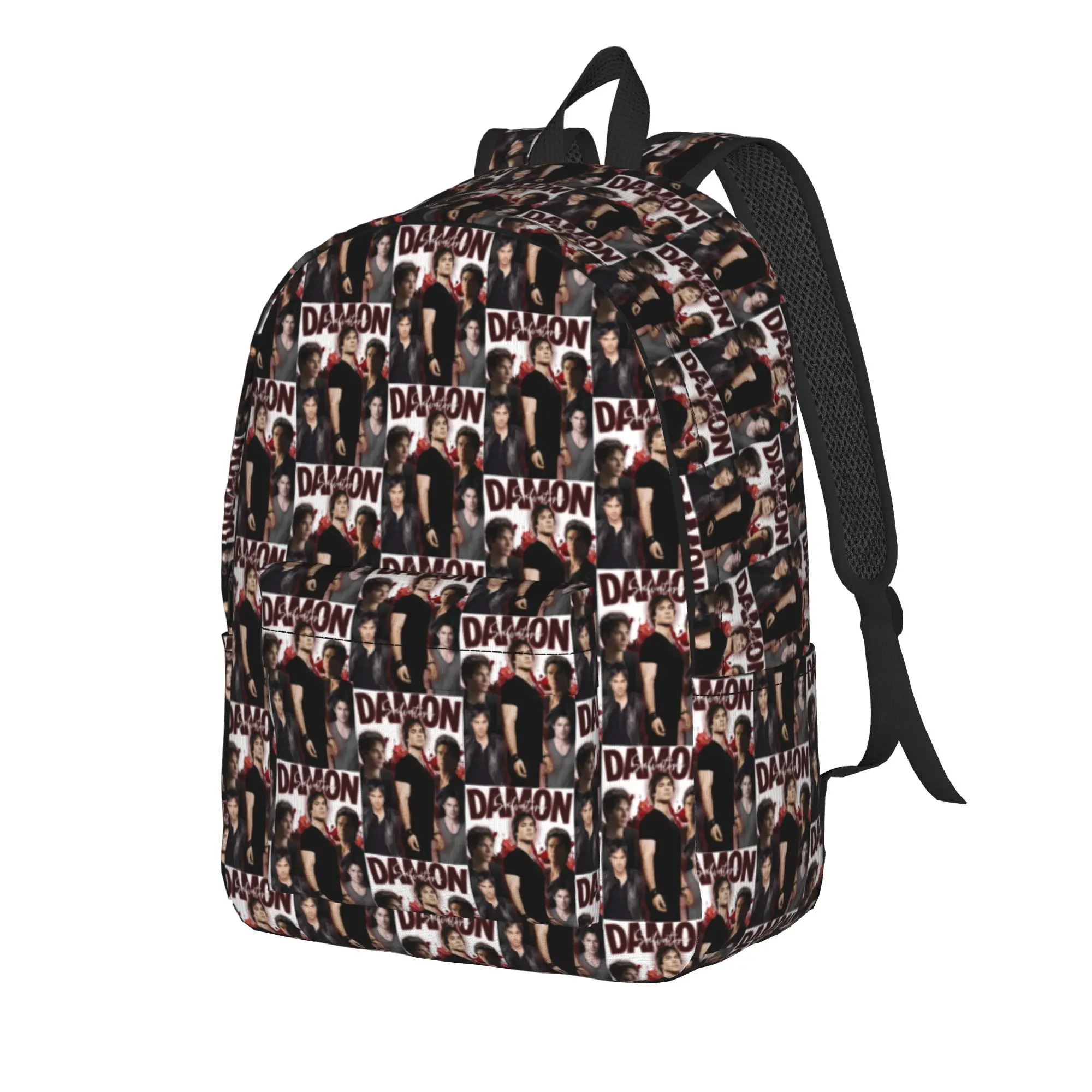 The Vampire Diaries Resuable Movie Backpack Damon Salvatore Backpacks Student Workout Lightweight School Bags Quality Rucksack