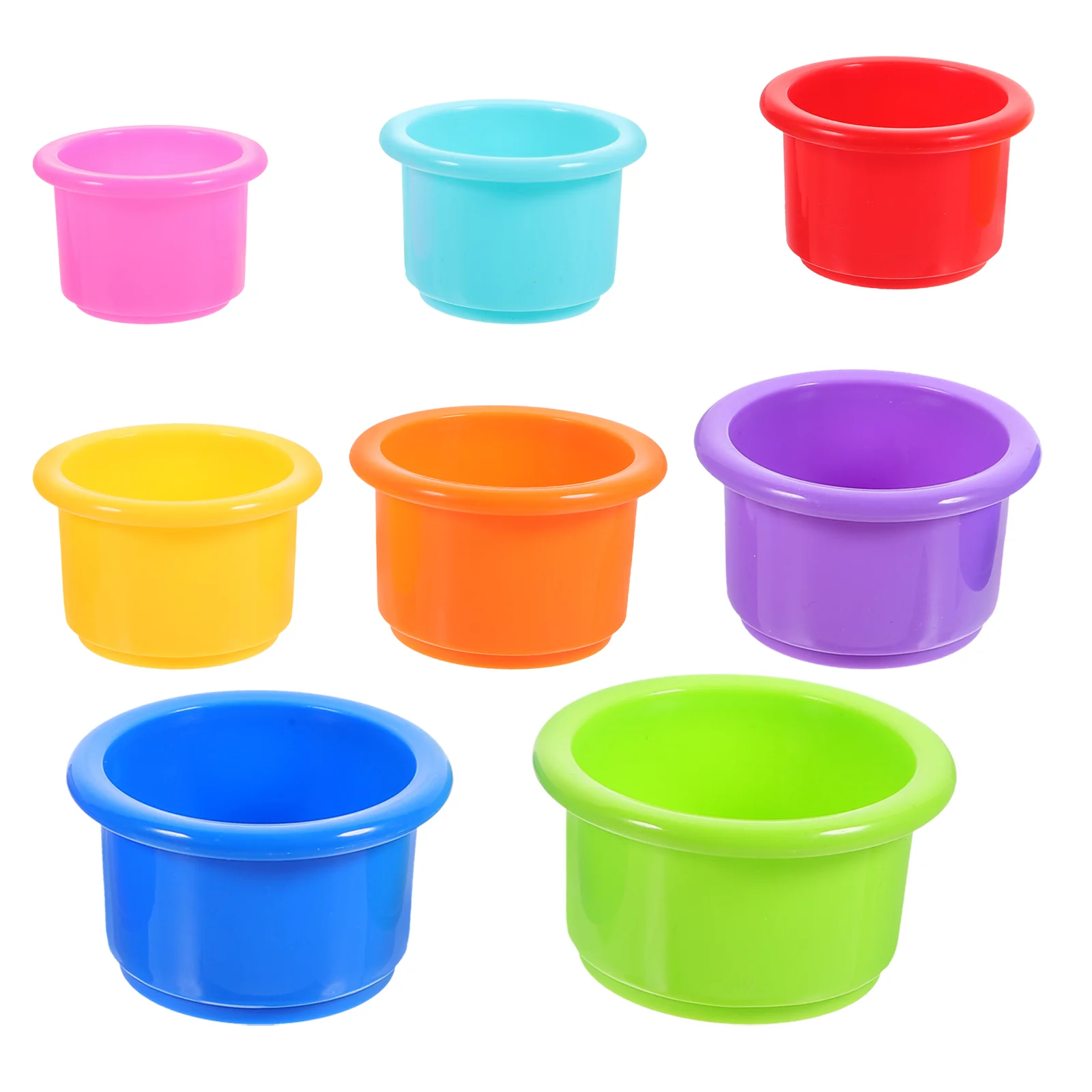 

8 Pcs Stacking Cup Toys Food Hiding Cups Reusable Washable Safe Plastic Nesting Snack Holder Multiple Colors Pet Toy